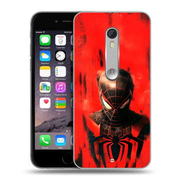 Пластиковый чехол на Motorola Moto X Style с принтом человек паук spiderman