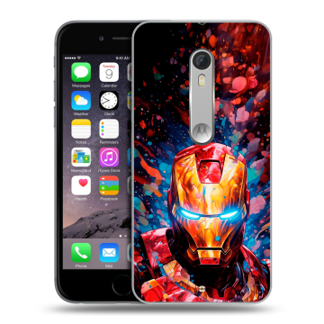 Пластиковый чехол на Motorola Moto X Style с принтом Железный человек Ironman