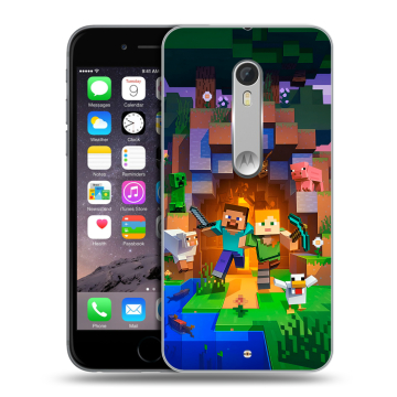 Пластиковый чехол на Motorola Moto X Style с принтом Майнкрафт Minecraft Пластиковый чехол на Motorola Moto X Style с принтом Майнкрафт Minecraft