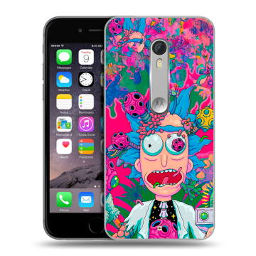 Пластиковый чехол на Motorola Moto X Style с принтом Рик и Морти Rick Morty