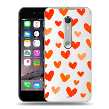 Пластиковый чехол на Motorola Moto X Style с принтом Сердечки Пластиковый чехол на Motorola Moto X Style с принтом Сердечки