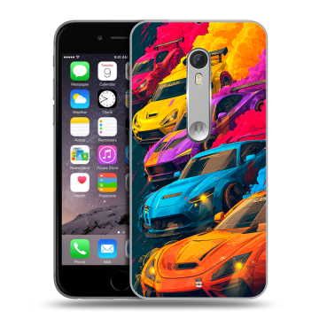 Пластиковый чехол на Motorola Moto X Style с принтом Тачки Пластиковый чехол на Motorola Moto X Style с принтом Тачки