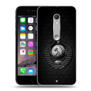 Пластиковый чехол на Motorola Moto X Style с принтом Герб Флаг СССР