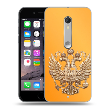 Пластиковый чехол на Motorola Moto X Style с принтом Герб Флаг России Пластиковый чехол на Motorola Moto X Style с принтом Герб Флаг России