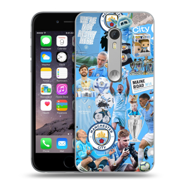 Пластиковый чехол на Motorola Moto X Style с принтом Man City Манчестер Сити Пластиковый чехол на Motorola Moto X Style с принтом Man City Манчестер Сити