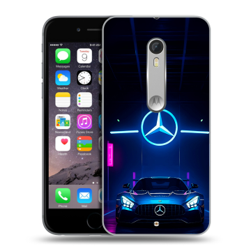 Пластиковый чехол на Motorola Moto X Style с принтом Mercedes Мерседес