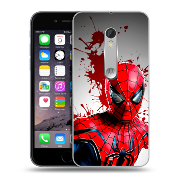 Пластиковый чехол на Motorola Moto X Style с принтом Spiderman Человек паук