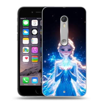 Пластиковый чехол на Motorola Moto X Style с принтом Холодное сердце Frozen