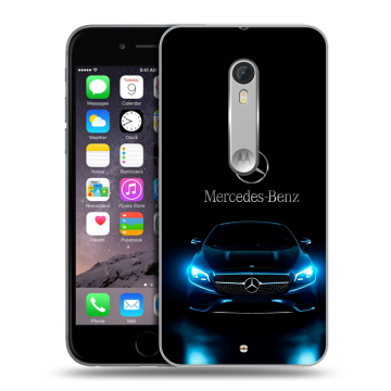 Пластиковый чехол на Motorola Moto X Style с принтом Mercedes Мерседес