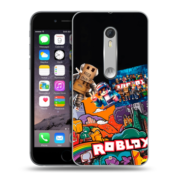 Пластиковый чехол на Motorola Moto X Style с принтом Roblox Роблокс