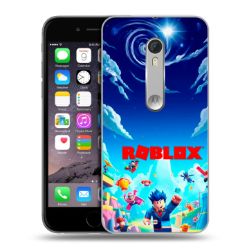 Пластиковый чехол на Motorola Moto X Style с принтом Roblox Роблокс