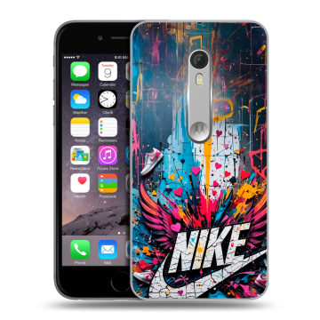 Пластиковый чехол на Motorola Moto X Style с принтом Nike Найк