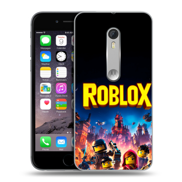Пластиковый чехол на Motorola Moto X Style с принтом Roblox Роблокс