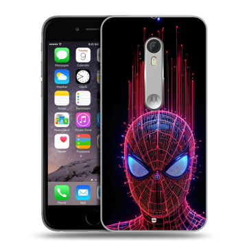 Пластиковый чехол на Motorola Moto X Style с принтом Spiderman Человек паук
