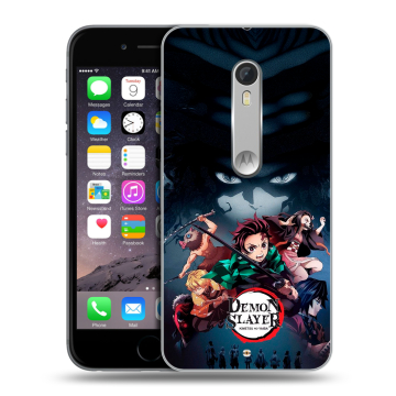 Пластиковый чехол на Motorola Moto X Style с принтом Demon Slayer Клинок рассекающий демонов