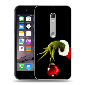 Пластиковый чехол на Motorola Moto X Style с принтом Новый год Гринч Пластиковый чехол на Motorola Moto X Style с принтом Новый год Гринч