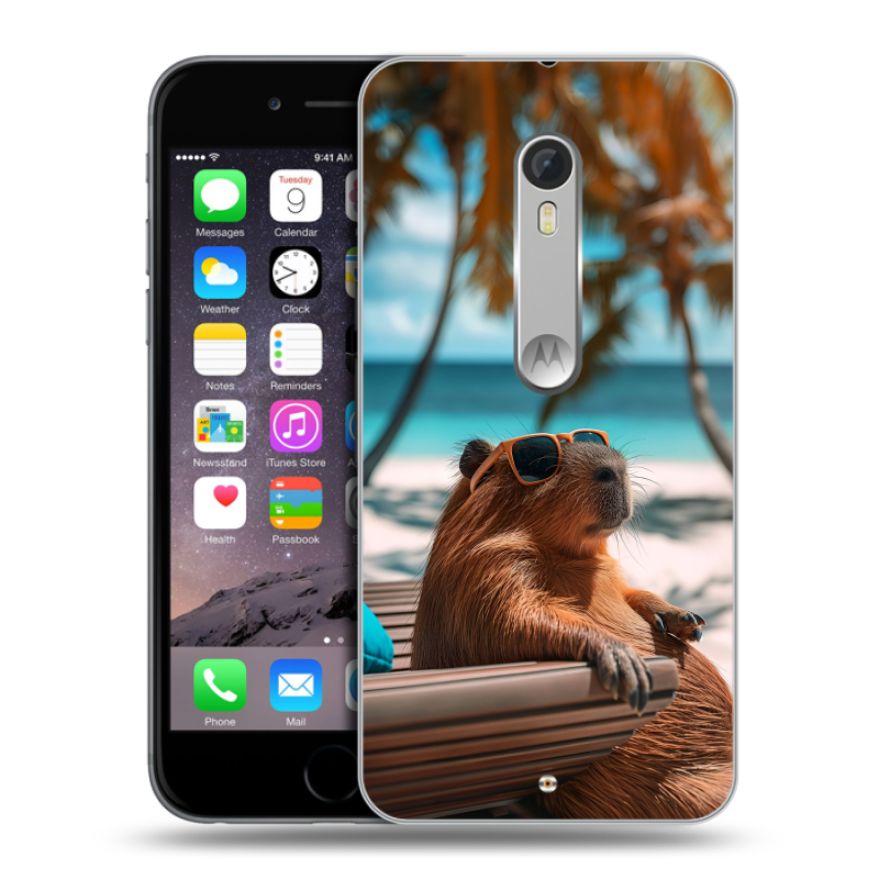 Пластиковый чехол на Motorola Moto X Style с принтом Капибара Пластиковый чехол на Motorola Moto X Style с принтом Капибара