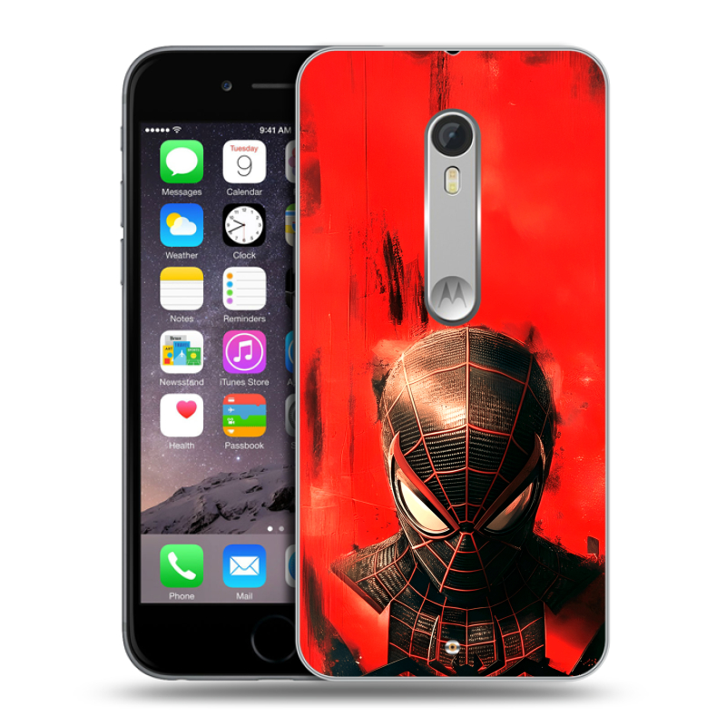 Пластиковый чехол на Motorola Moto X Style с принтом человек паук spiderman Пластиковый чехол на Motorola Moto X Style с принтом человек паук spiderman