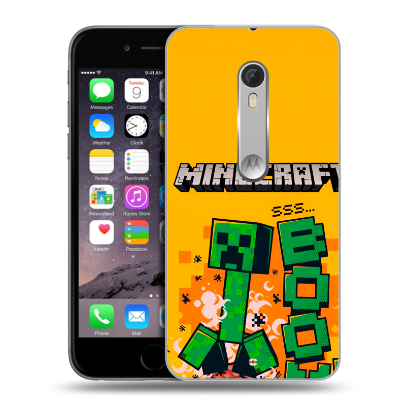Пластиковый чехол на Motorola Moto X Style с принтом Майнкрафт Minecraft Пластиковый чехол на Motorola Moto X Style с принтом Майнкрафт Minecraft