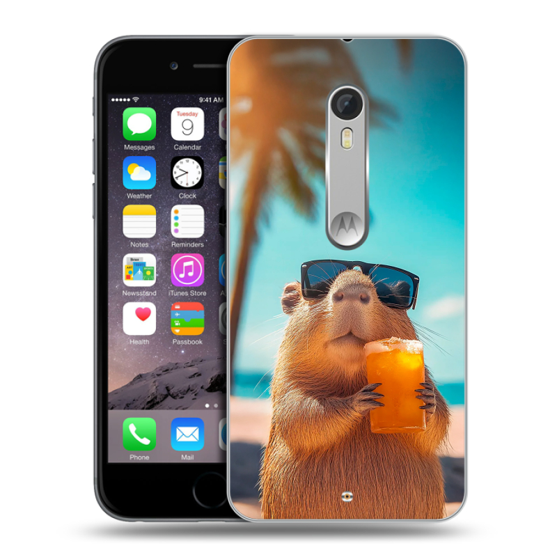 Пластиковый чехол на Motorola Moto X Style с принтом Капибара Пластиковый чехол на Motorola Moto X Style с принтом Капибара
