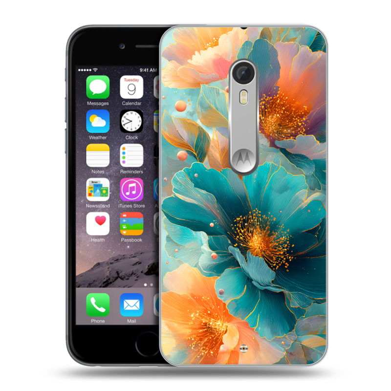 Пластиковый чехол на Motorola Moto X Style с принтом Цветы Пластиковый чехол на Motorola Moto X Style с принтом Цветы