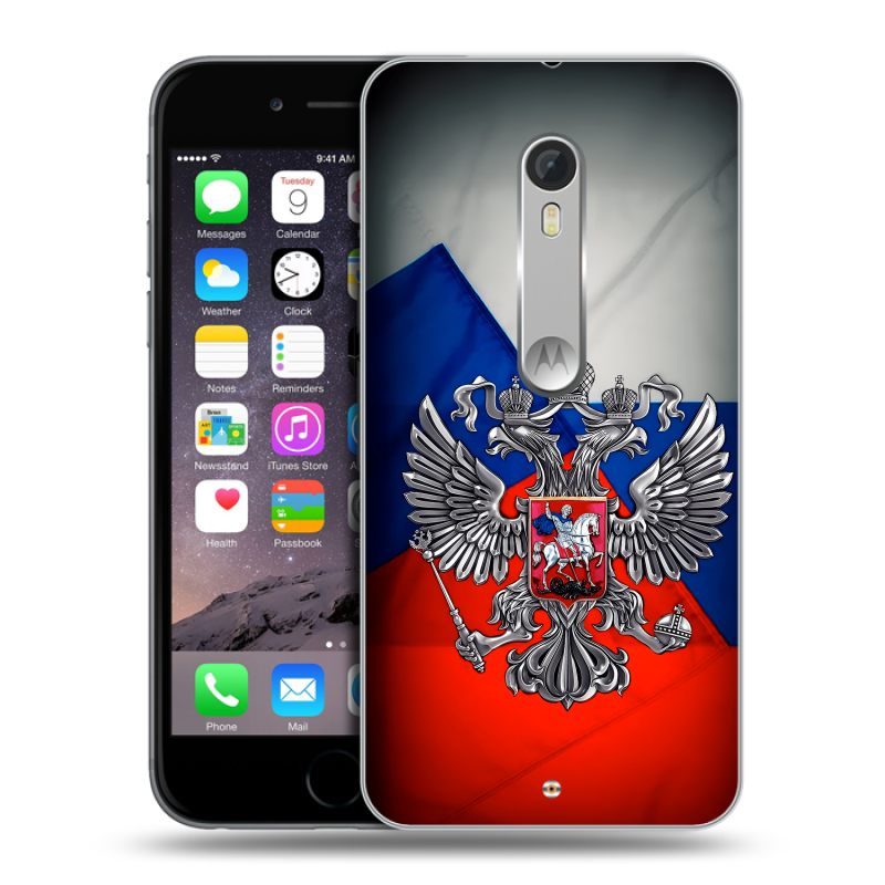 Пластиковый чехол на Motorola Moto X Style с принтом Флаг России Пластиковый чехол на Motorola Moto X Style с принтом Флаг России