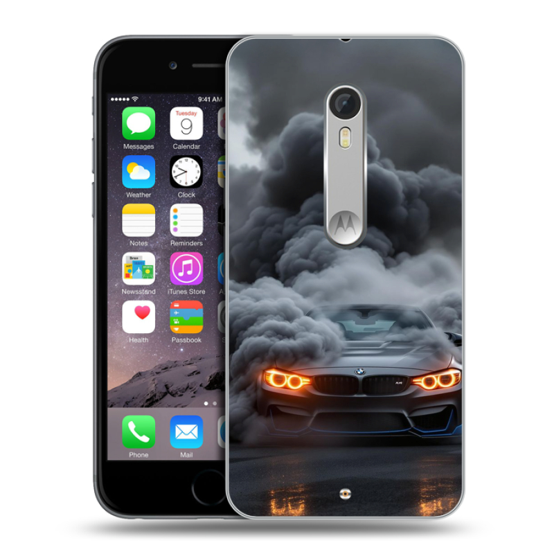 Пластиковый чехол на Motorola Moto X Style с принтом BMW БМВ Пластиковый чехол на Motorola Moto X Style с принтом BMW БМВ