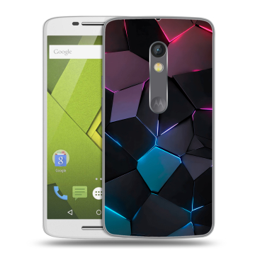 Пластиковый чехол на Motorola Moto X Play с принтом Геометрия неона