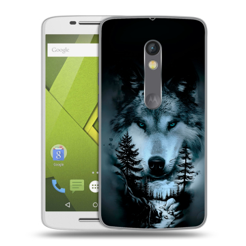 Пластиковый чехол на Motorola Moto X Play с принтом Лесной волк