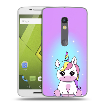 Пластиковый чехол на Motorola Moto X Play с принтом Единорог