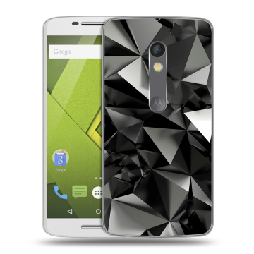 Пластиковый чехол на Motorola Moto X Play с принтом Черные кристаллы