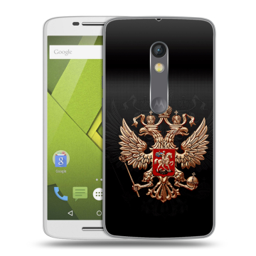 Пластиковый чехол на Motorola Moto X Play с принтом Герб России