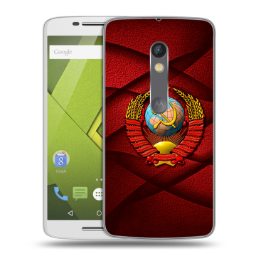 Пластиковый чехол на Motorola Moto X Play с принтом Герб СССР