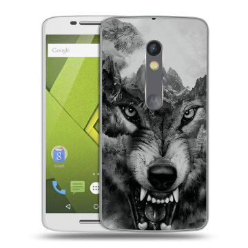 Пластиковый чехол на Motorola Moto X Play с принтом Волк