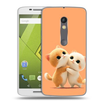 Пластиковый чехол на Motorola Moto X Play с принтом Милые котики