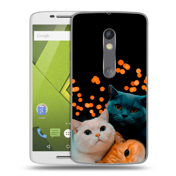 Пластиковый чехол на Motorola Moto X Play с принтом Кошки