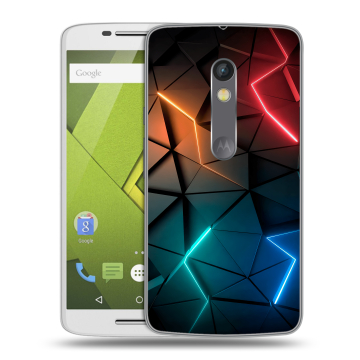 Пластиковый чехол на Motorola Moto X Play с принтом Абстракция неон
