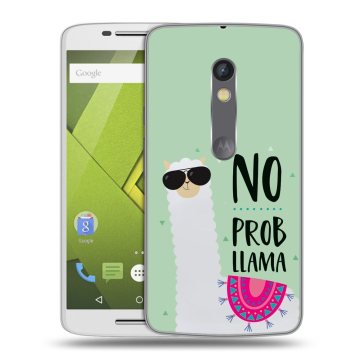 Пластиковый чехол на Motorola Moto X Play с принтом Лама