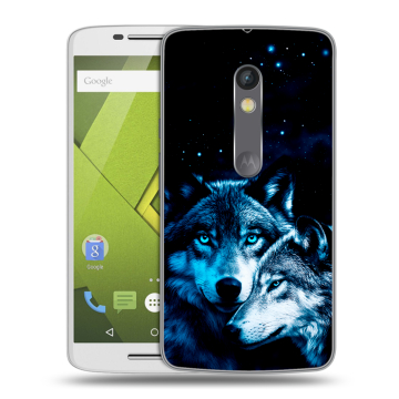 Пластиковый чехол на Motorola Moto X Play с принтом Волки