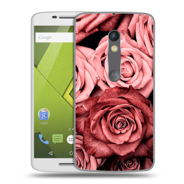 Пластиковый чехол на Motorola Moto X Play с принтом Цветы розы