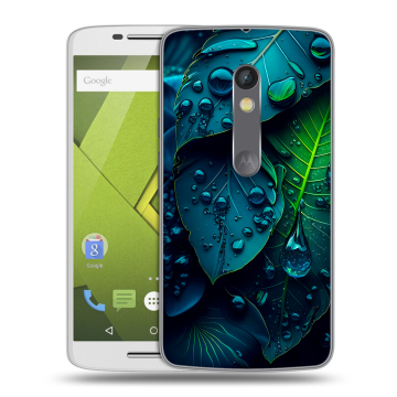 Пластиковый чехол на Motorola Moto X Play с принтом Листья
