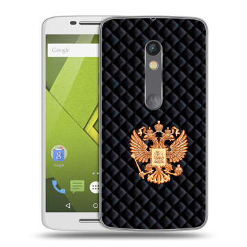 Пластиковый чехол на Motorola Moto X Play с принтом Герб России принт