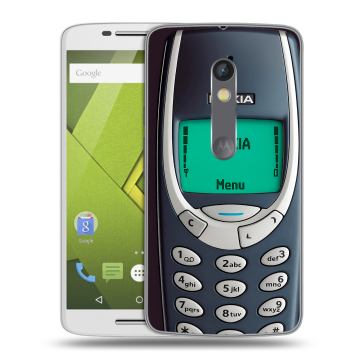 Пластиковый чехол на Motorola Moto X Play с принтом Старый телефон