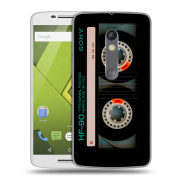 Пластиковый чехол на Motorola Moto X Play с принтом Кассета