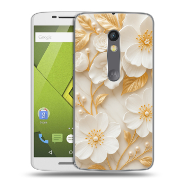 Пластиковый чехол на Motorola Moto X Play с принтом Цветы
