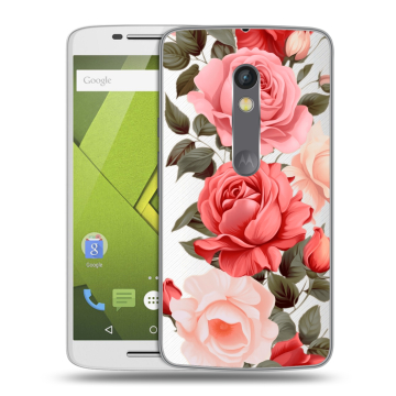 Пластиковый чехол на Motorola Moto X Play с принтом Розы