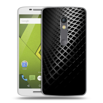 Пластиковый чехол на Motorola Moto X Play с принтом Текстура металла