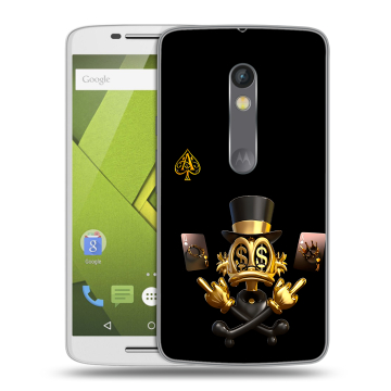 Пластиковый чехол на Motorola Moto X Play с принтом Золотой скрудж макдак