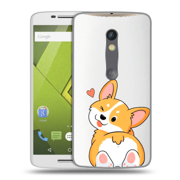 Пластиковый чехол на Motorola Moto X Play с принтом Корги