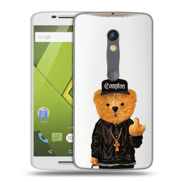 Пластиковый чехол на Motorola Moto X Play с принтом Плюшевый медведь